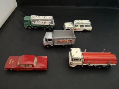 MATCHBOX LESNEY LOT OF FIVE MODELS INC GIRDER TRUCK--Y475
