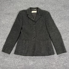 MAX MARA VINTAGE Womens Italian Wool Blend Lined Tweed Blazer Jacket Size US 10