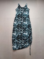 Soma Women Maxi Dress S Blue Tie Dye Sleeveless Drawstring Round Neck Cocktail