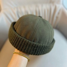 Mens Womens Mini Short Fisherman Beanie Hat Winter Warm Knitted Docker Skull Cap