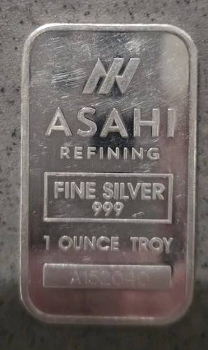 Asahi 1oz Silver Bar Bullion 999 Fine Silver