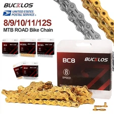 BUCKLOS MTB Bike Chain 8/9/10/11/12S L/EL/SL 116/126 Links for KMC SRAM Shimano
