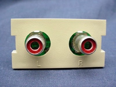 Leviton Ivory MOS RCA Stereo Audio Wall Jack Wallplate Insert Module 41291-1RI