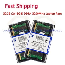 32GB (2x16GB) DDR4 3200MHz PC4 25600 KVR32S22D8/16 So-DIMM Laptop Memory 260-pin