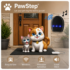 PawStep Wireless Pet Doorbell for Dogs Cats No Bark Training Pressure Mat