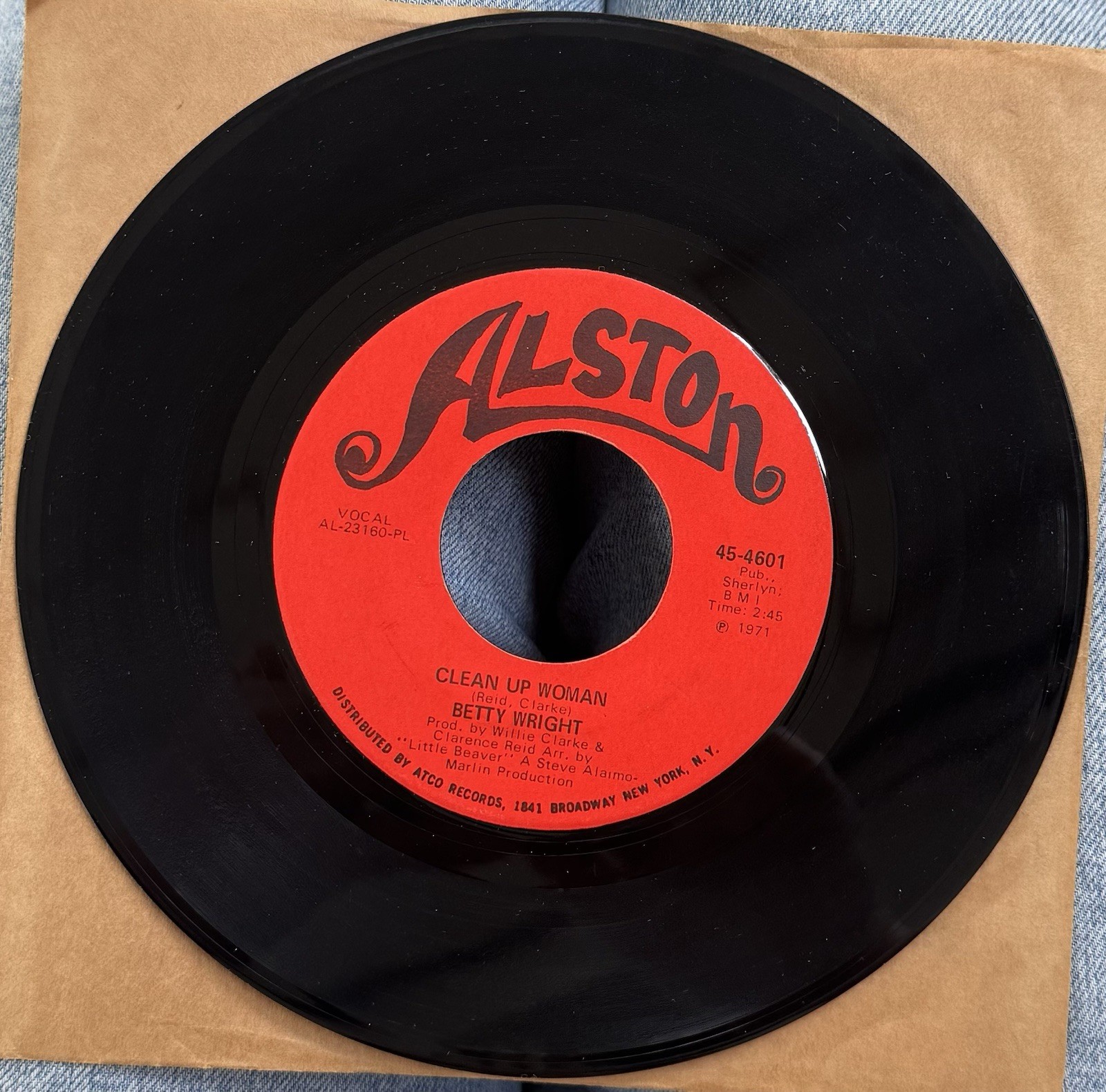 Betty Wright - Clean Up Woman / I'll Love You Forever 45 Rpm - Alston - 4601