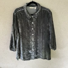 J Jill Crushed Velvet Top Women’s Size L