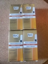 (4) RoC Multi Correxion Revive + Glow Daily Serum + Vitamin C  1 fl OZ EA NEW. 