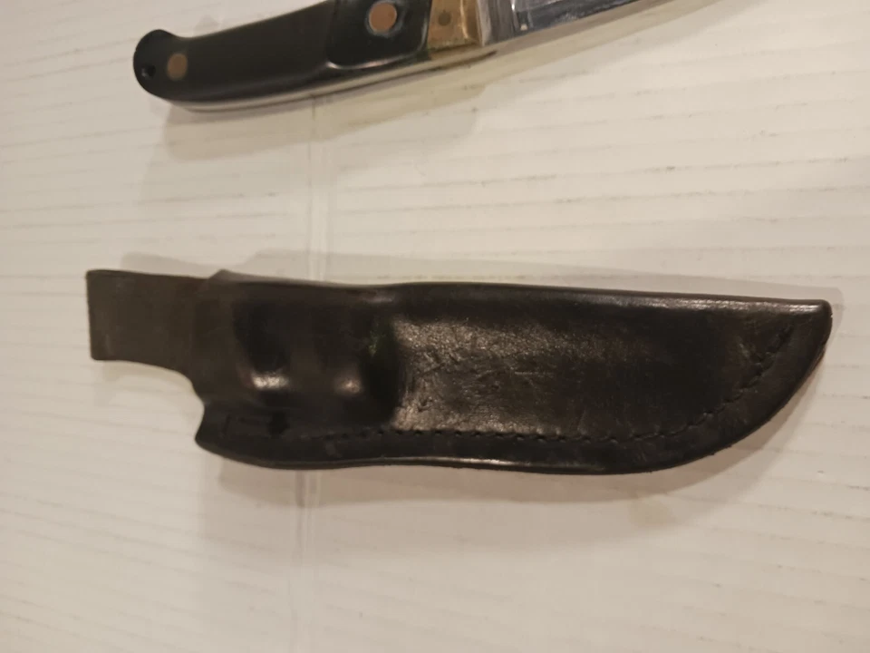 SCHRADE PH1 PRO HUNTER Mac Tools 3.5" FIXED BLADE LEATHER SHEATH USA - Image 4 of 4