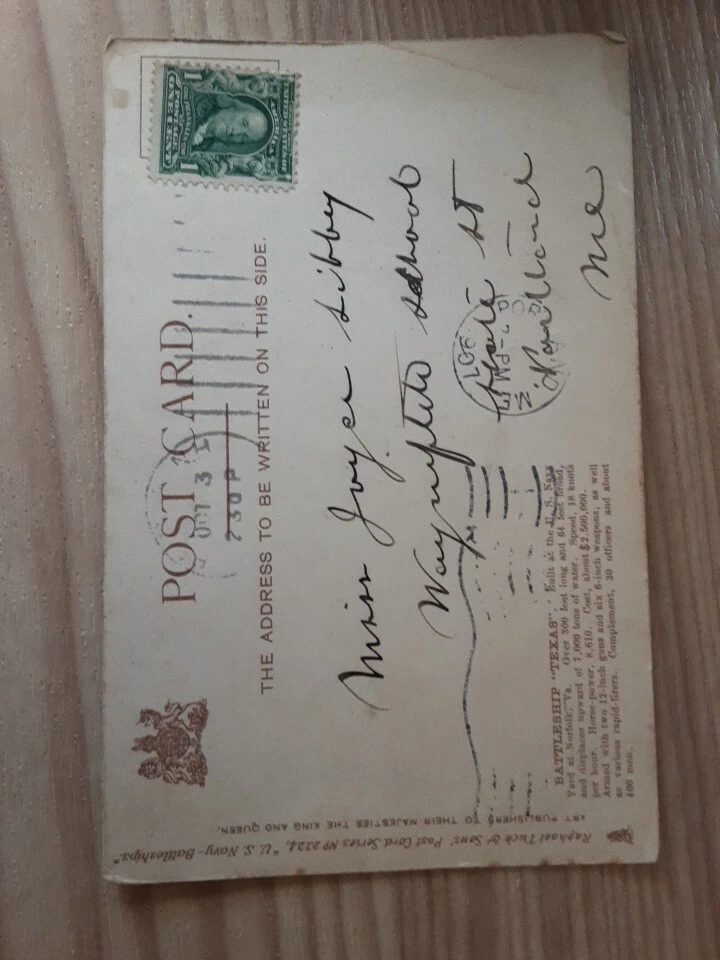 1907 Post Card 1902 Benjamin Franklin one Cent Green Stamp"COME TO TEXAS "1942 - Image 3 of 4