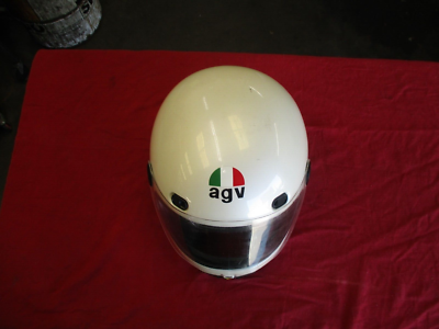 Vintage AGV KR-2001 WHITE Motorcycle Helmet Made In Italy SIZE 7 1
