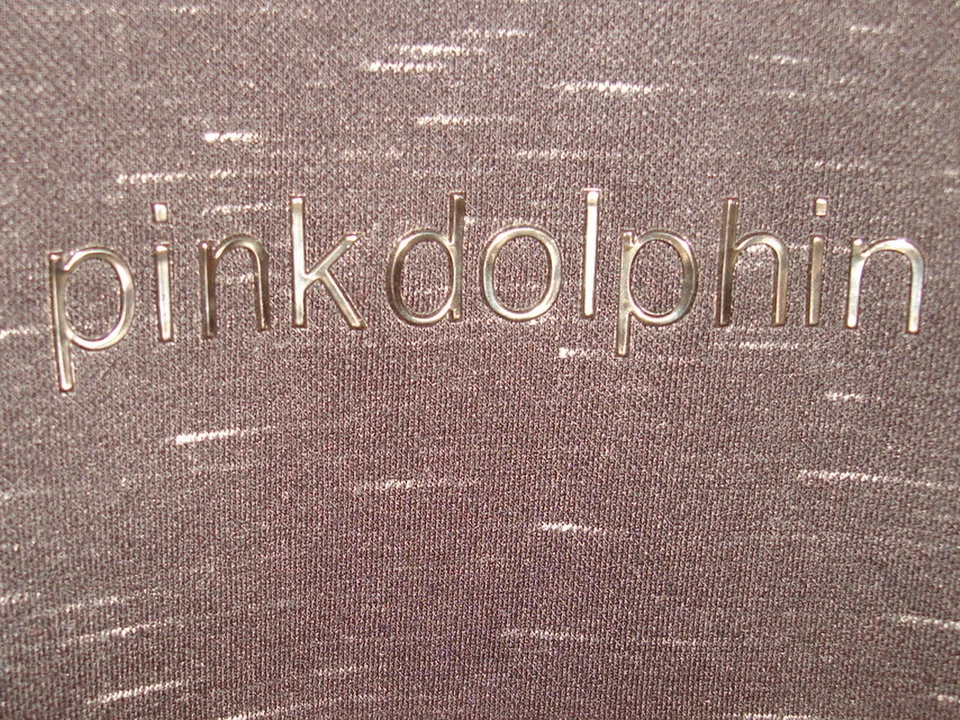 PINK + DOLPHIN PINK/HEATHERED BLACK HEAVY POLY RAYON S/S FISH TAIL POLO SHIRT S - Image 2 of 4