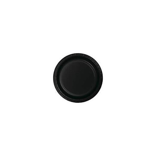 Value Pack Dessert Round Paper Plates, 7", Black Velvet
