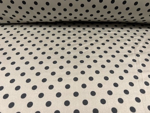 Swimwear Stretch Spandex Jersey Fabric, Per Metre - Polka Dot Print - Silver - Picture 3 of 3