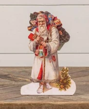 Lg. 10” Vintage Style Wood Santa Dummy Board Retro Santa Dummy Board