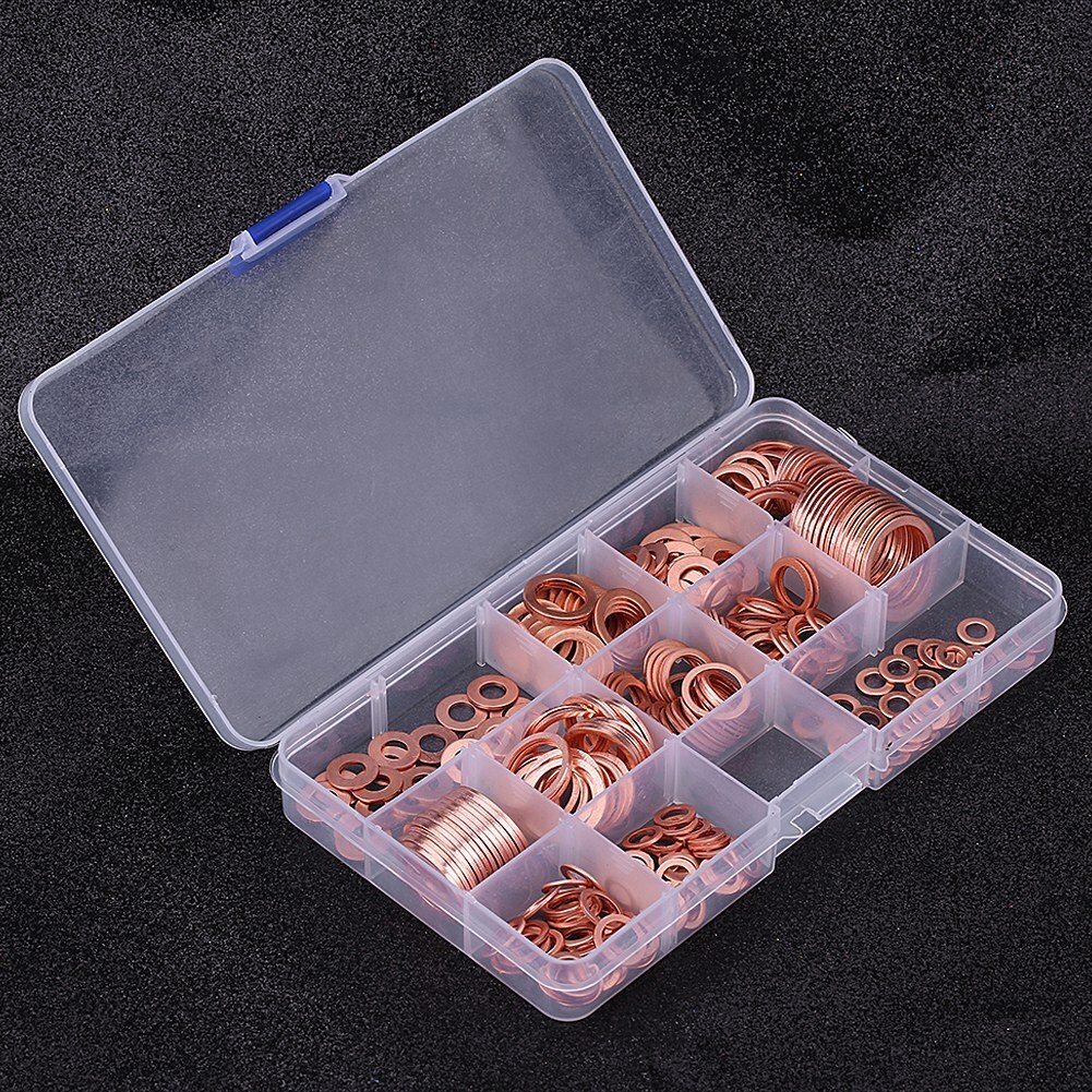 280pcs Solid Copper Crush Washers Smup Plug Assorted Fuel Hydraulic