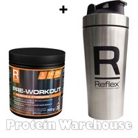 Reflex Nutrition Pre Workout 300g Energy Preworkout + R Stainless Steel Shaker Reflex Nutrition Pre Workout 300g Energy Preworkout + R Stainless Steel Shaker