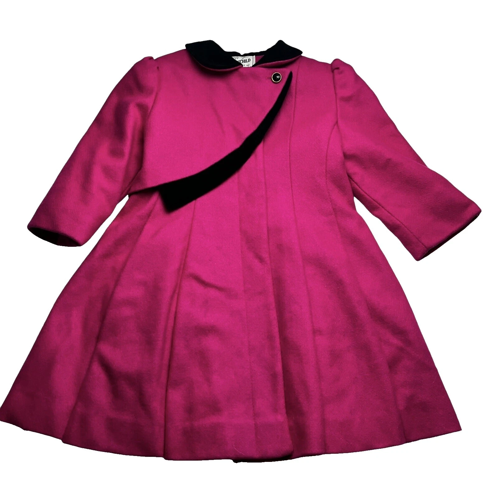 Girls Black Vintage Outerwear Coats & Jackets for Children