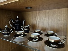 WEIMAR Porzellan Katharina edles Mokkaservice Espresso Echt Kobalt Tête-à-Tête