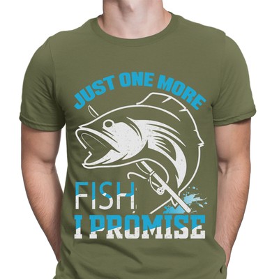 Angeln T-Shirt Just One More Fish I Promise lustig Fischer Herren T-Shirts #F#D