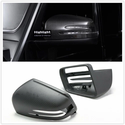 1Pair Carbon Fiber Car Mirror Cover for Benz G W463 X166 W166 GLS Replacement