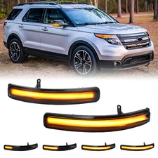 For 2011-2019 Ford Explorer Sequential LED Side Mirror Turn Signal Light Lamps