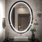 LED Bathroom Mirror Adjustable Front Lights Anti Fog Oval Vanity Mirror Backlit