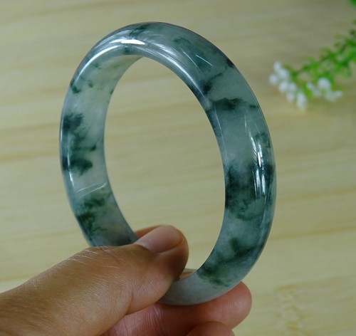 Certified Handcraft Green Grade A Jade Jadeite Bangle Bracelet 57 MM B-186-8 - Picture 5 of 7