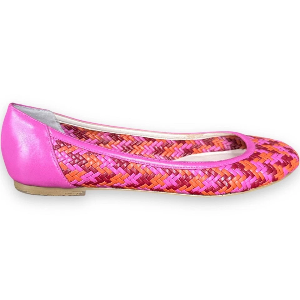 Boutique 9 Rosa Naranja Rojo Espiga Tejido Ballet Pisos Mujer’s Talla 9.5 Foto 4 de 4