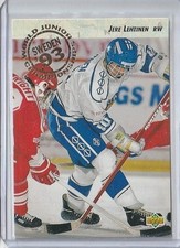 1992-93 Upper Deck WJC Rookie Card #615 Jere Lehtinen Dallas Stars Finland