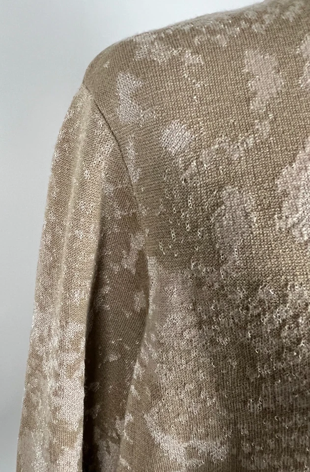 *NUEVO CON ETIQUETAS* LAFAYETTE 148 NY Sudadera Suéter Estampado Animal Seda/Cachemira - M, Dorado Foto 4 de 4