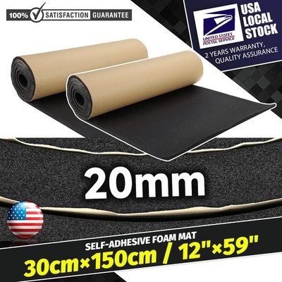 2Rolls Self-adhesive Fireproof Sound Deadener Heat Insulation Foam Rubber Sheet
