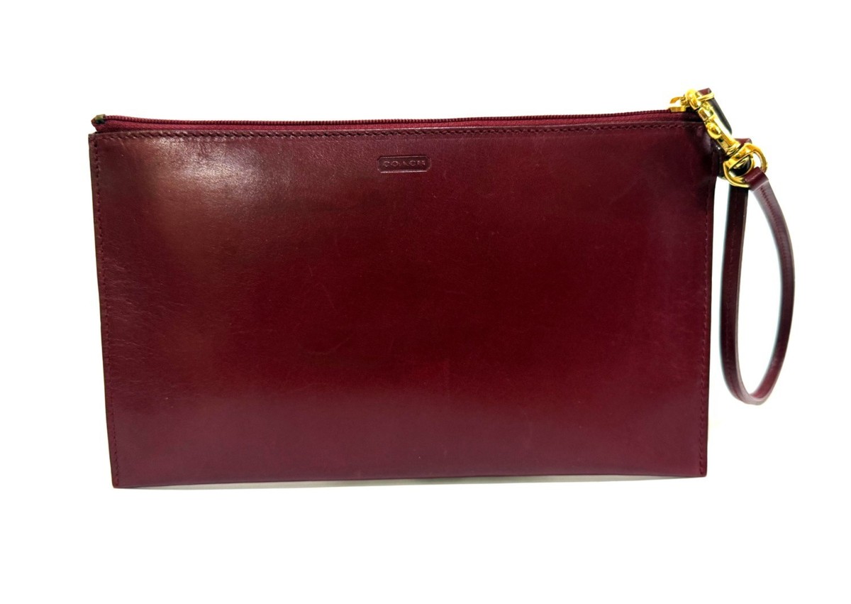 バッグ Vintage Coach Red Leather Cosmetic Case NICE COACH VINTAGE RED LEATHER SLIM CASE TRAVEL COSMETIC