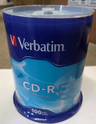 100 Verbatim Extra Protection CD-R 52x 700MB 80min Leer CD Discs 43411