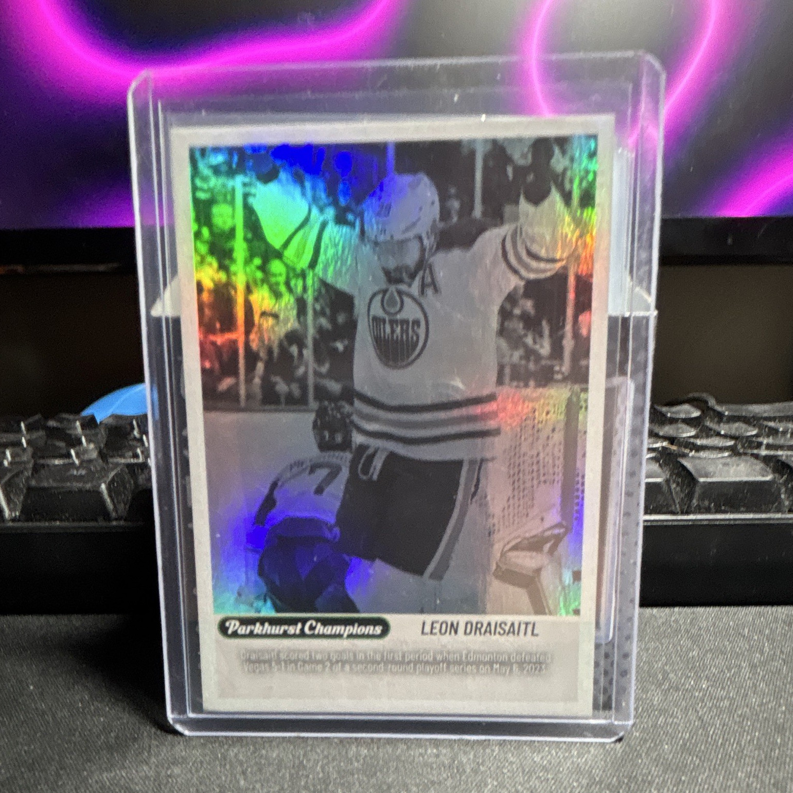 Upper Deck Parkhurst Champions Wire Images Leon Draisaitl #WI-15 Oilers 2024 NHL
