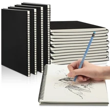 12 Pack Sketch Books Bulk 7.5" x 10" Spiral Bound Sketch Pads for Drawing Har...