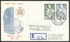 Ireland Marian Year Registered Cachet FDC First Day Cover Dublin to USA 1954