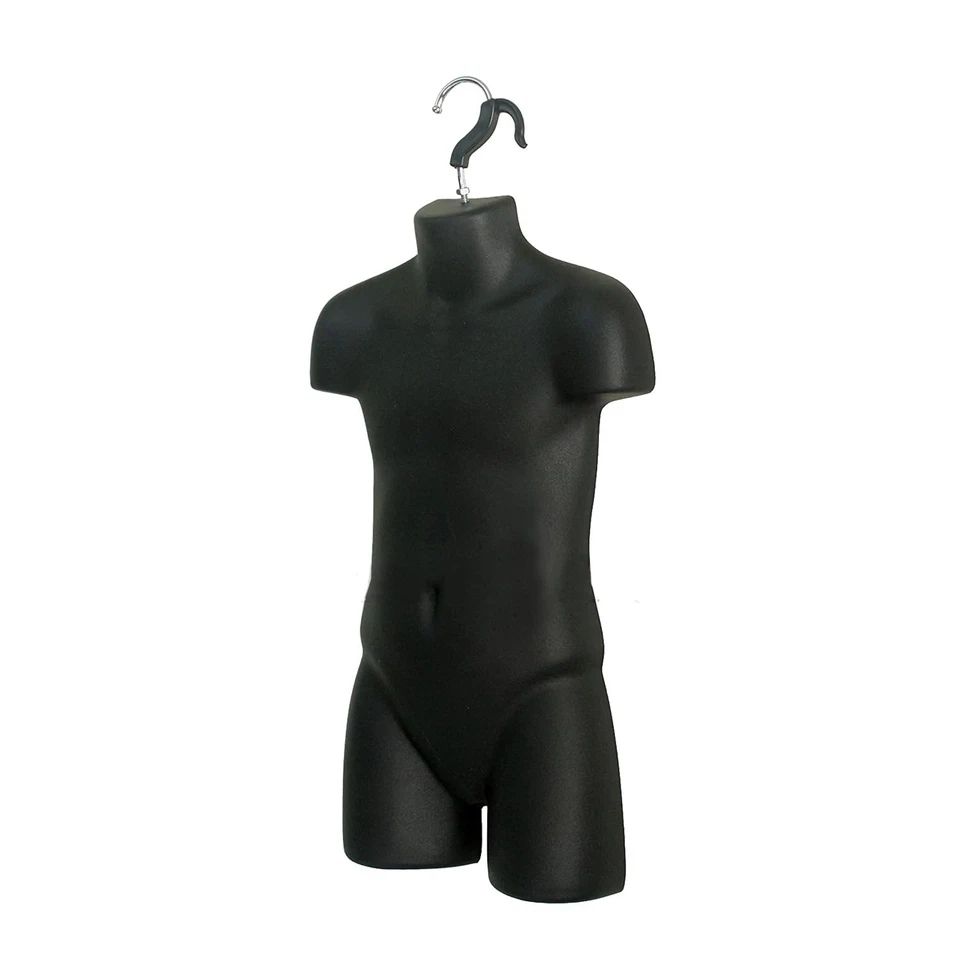 2 Sets of Black Child Torso Hollow Back Body Stackable Dress Form with Hangin... - Image 4 of 4