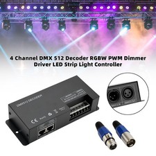 4 Channel DMX 512 Decoder RGBW PWM Dimmer Driver LED Strip Light Controller
