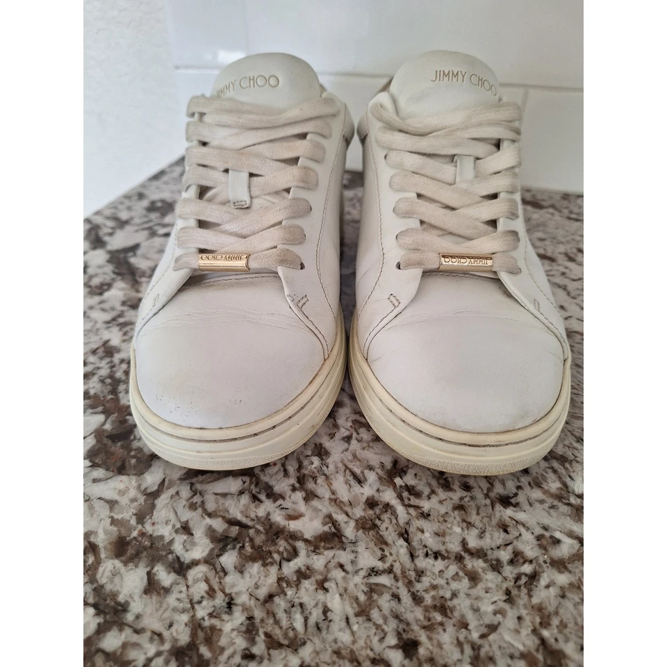 Jimmy Choo Zapatillas Cuero Blanco UE 38 US 8 Foto 2 de 4