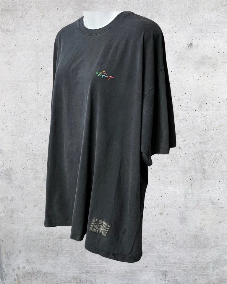 复古 90 年代黑色 Greg Norman 高尔夫 T 恤带鲨鱼标志埃及棉 xL — 第 3/4 张图片