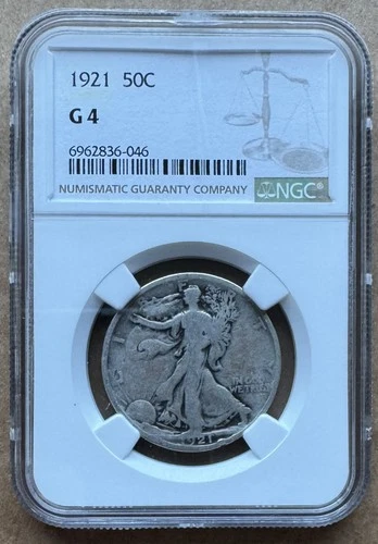 1921 50C NGC G 4 1921 WALKING LIBERTY HALF DOLLAR SILVER 50c