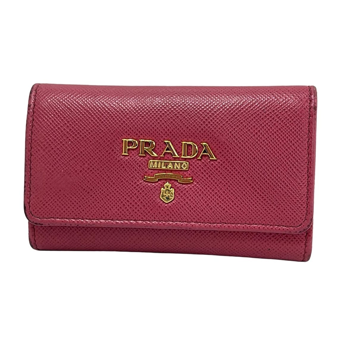 【美品・希少】PRADA プラダ キーケース ピンク ギャラ 箱付き 4連 プラダ PRADA キーケース キーリング PR-1PG004S ME-FUO