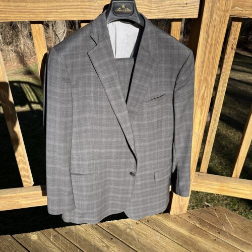 Brooks Brothers Men's 43R Fitzgerald Striped Grey Suit 2 37 x 31 pants (1 MWT) - Picture 1 of 6