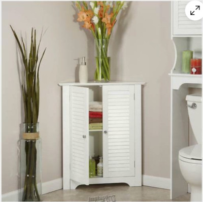 RiverRidge 3-Shelf Corner Cabinet, White