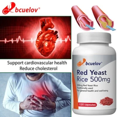 Red Yeast Rice 500mg | 120 Capsules | Cholesterol Supplement | By Bcuelov