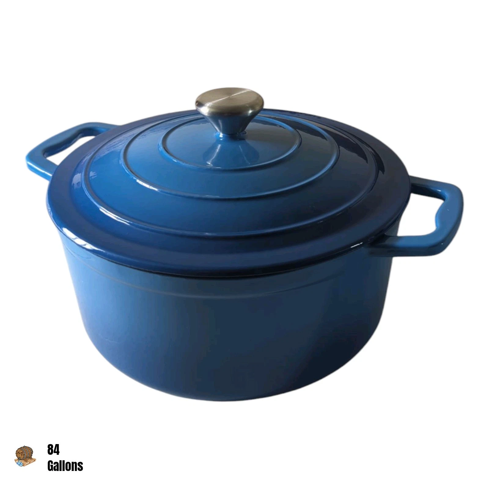 5 Qt Enameled Cast Iron Dutch Oven Pot with Lid (Blue)