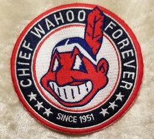 Cleveland Indians Chief Wahoo Forever 3.5" Iron/Sew On Embroidered Patch~USA!