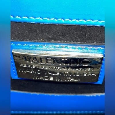 Mario Valentino Aimee Super V Leather Top Handle Bag Malibu Blue