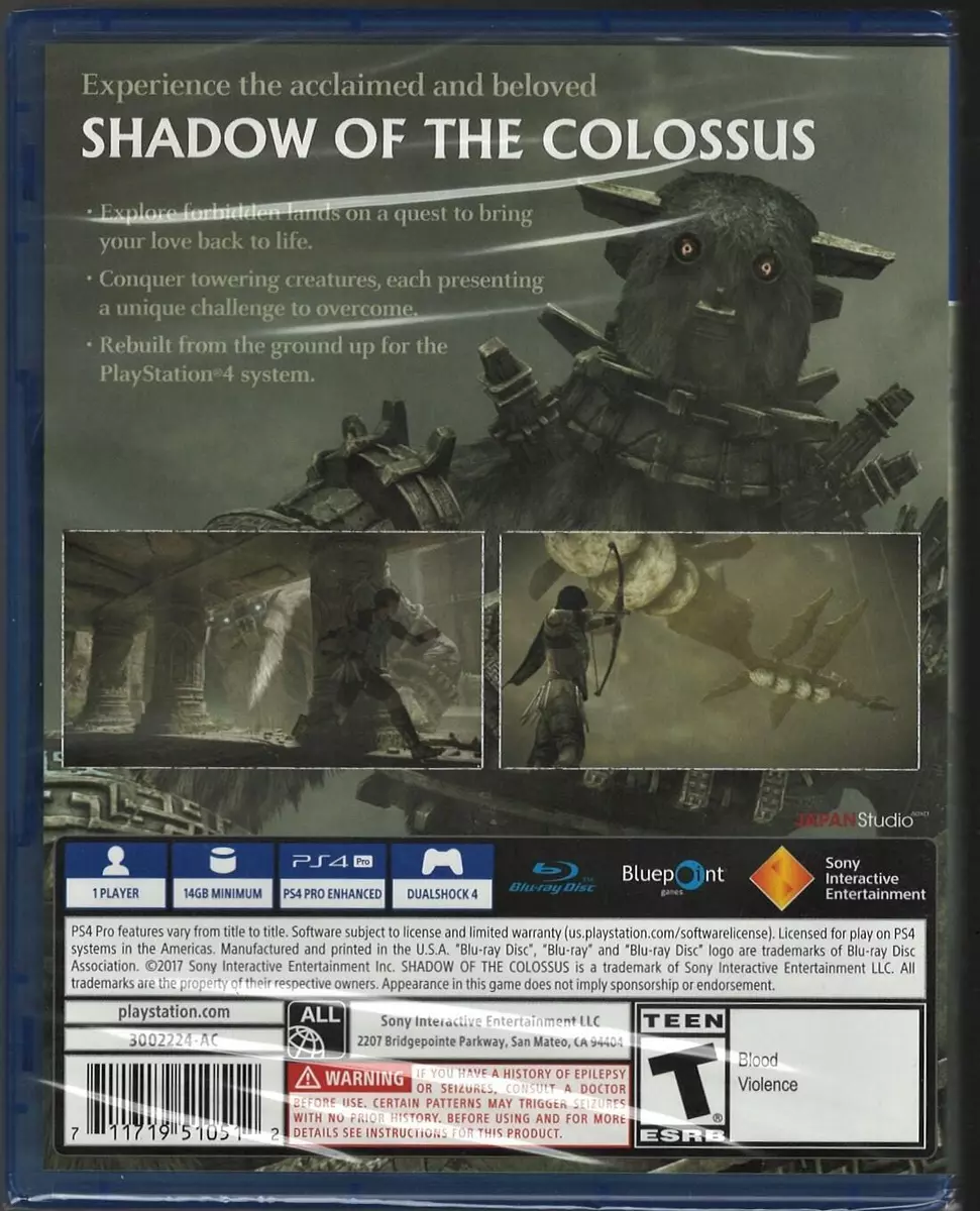 Shadow of the Colossus - PlayStation 4, PlayStation 4